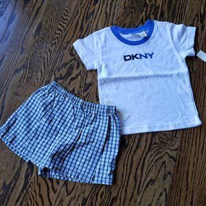 A set of NWT DKNY t-shirt and skort for girls